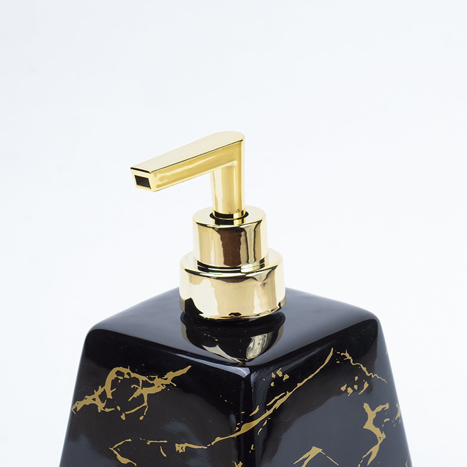 Black Ceramic Soap Dispenser - Stone Finish, Bath Accessories
