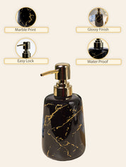 Black Ceramic Liquid Soap Dispenser - Stone Finish, Bath Accessories - MARKET99