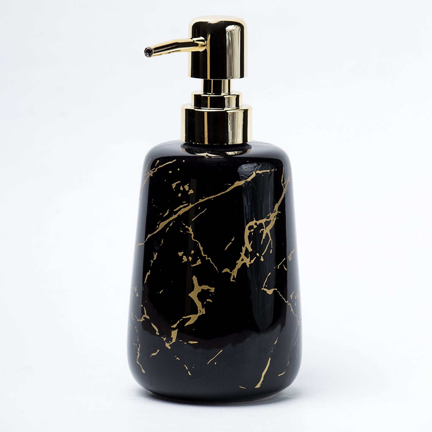 Black Ceramic Liquid Soap Dispenser - Stone Finish, Bath Accessories