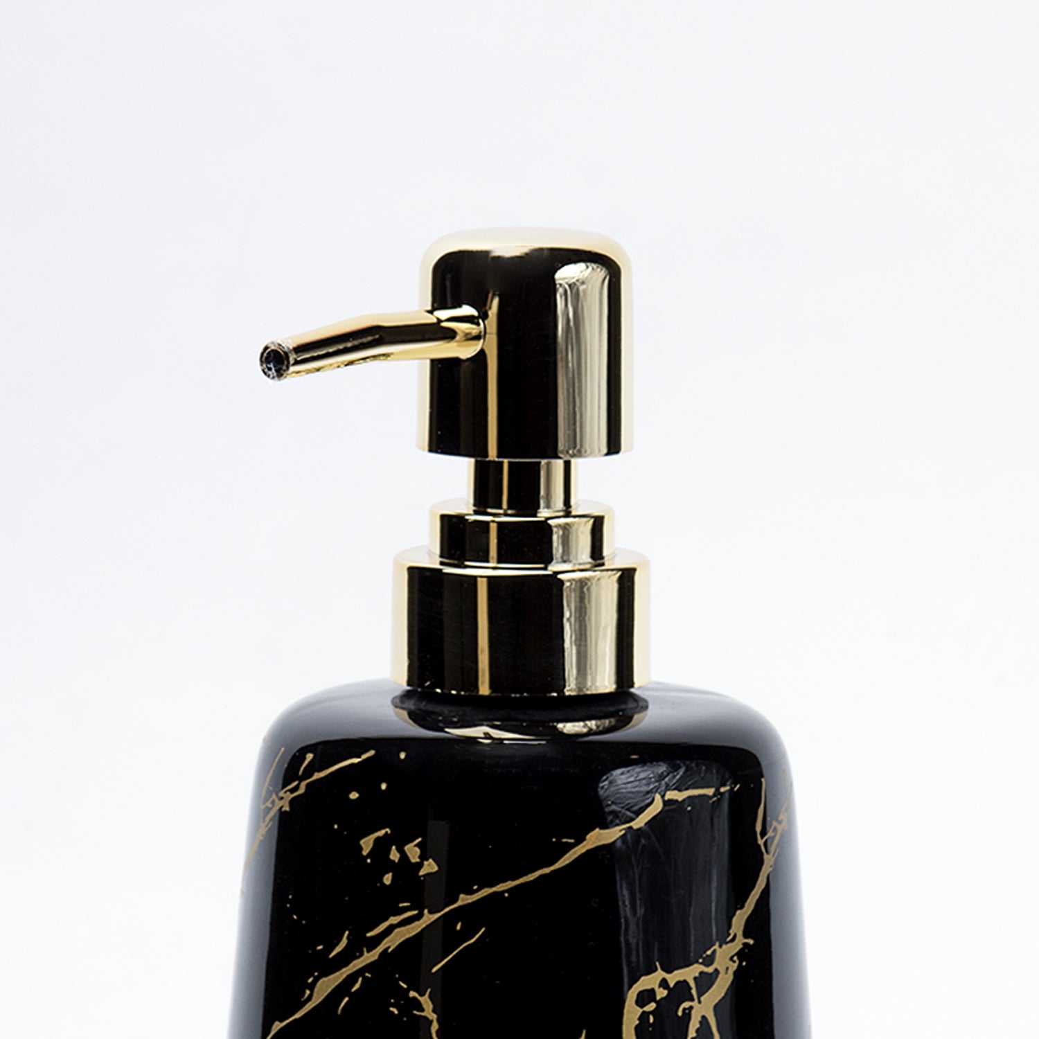 Black Ceramic Liquid Soap Dispenser - Stone Finish, Bath Accessories