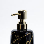 Black Ceramic Liquid Soap Dispenser - Stone Finish, Bath Accessories