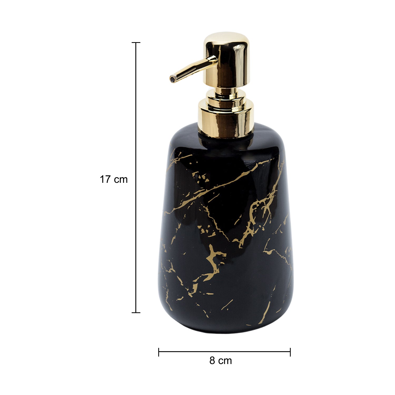 Black Ceramic Liquid Soap Dispenser - Stone Finish, Bath Accessories