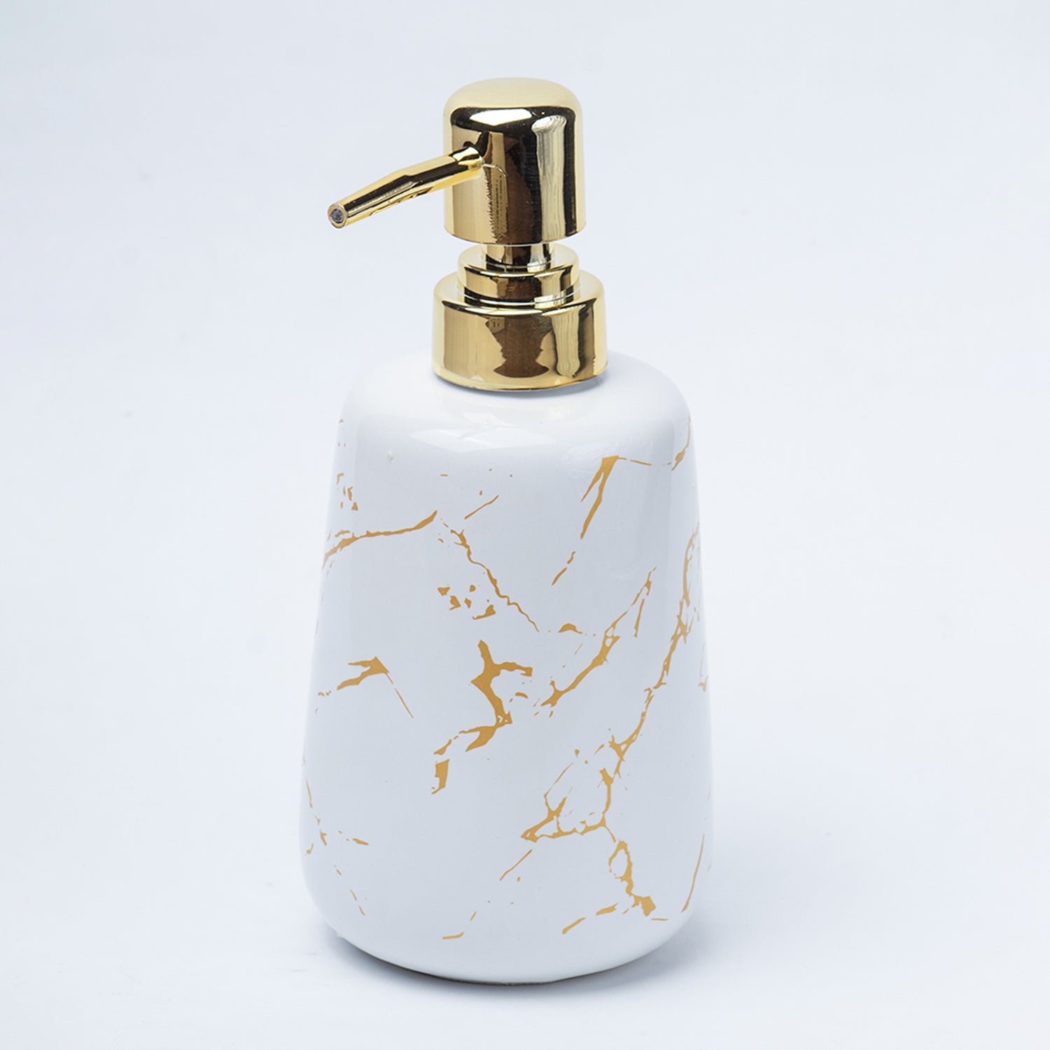Off White Ceramic Liquid Soap Dispenser - Stone Finish, Bath Accessories