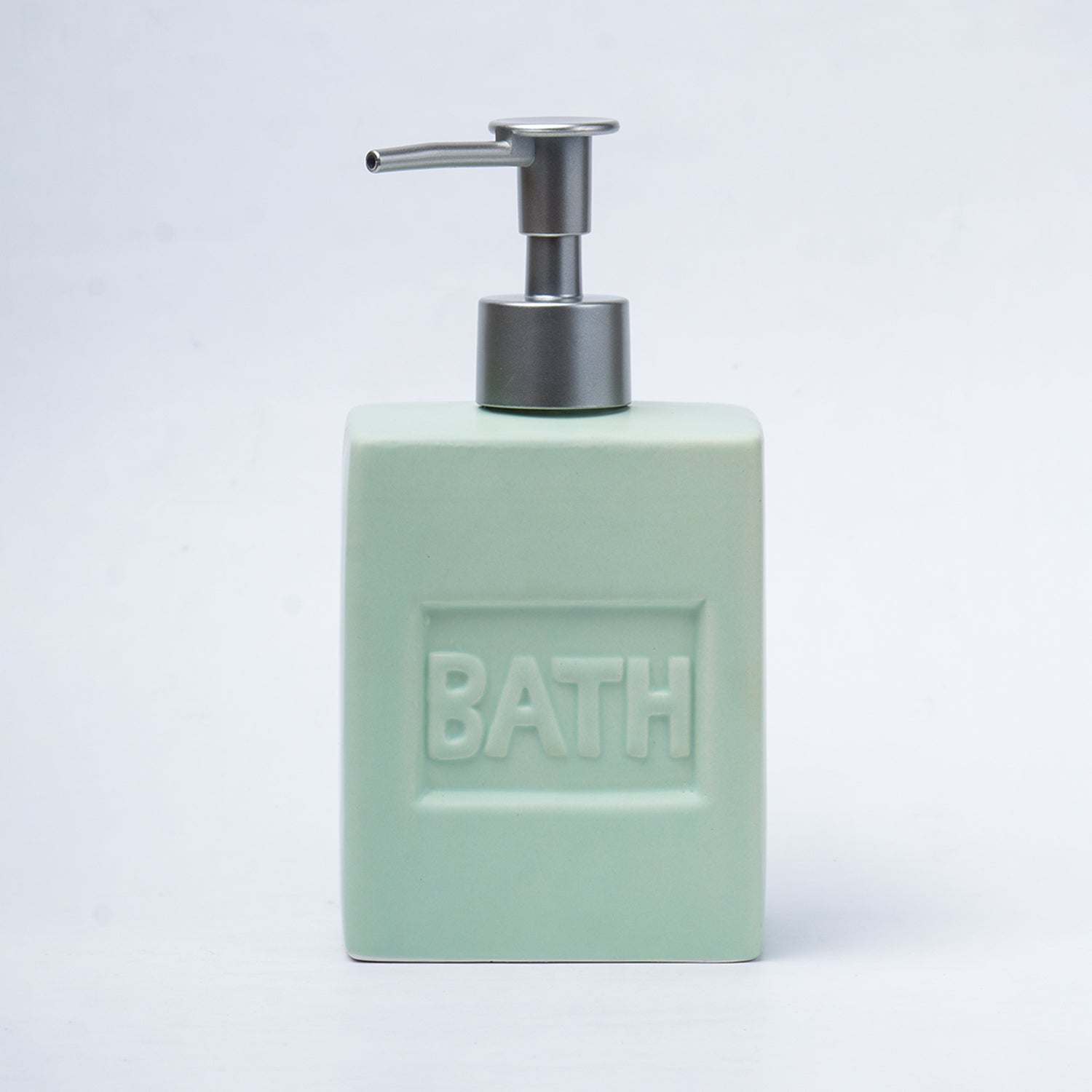 Green Ceramic Liquid Soap Dispenser - Plain, Bath Accessories
