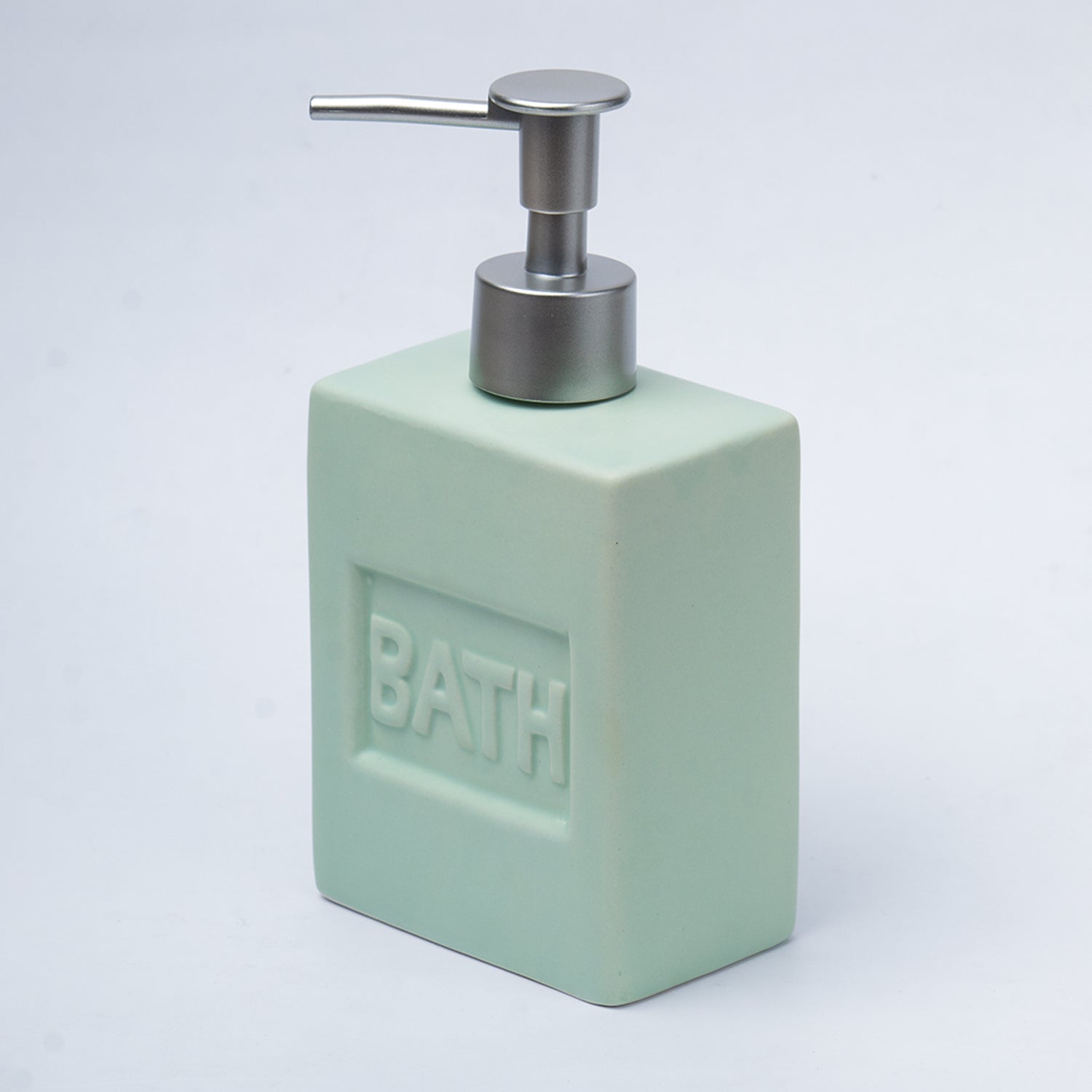 Green Ceramic Liquid Soap Dispenser - Plain, Bath Accessories