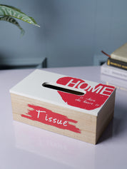 Exquisite White & Red Tissue Holder Box For Home