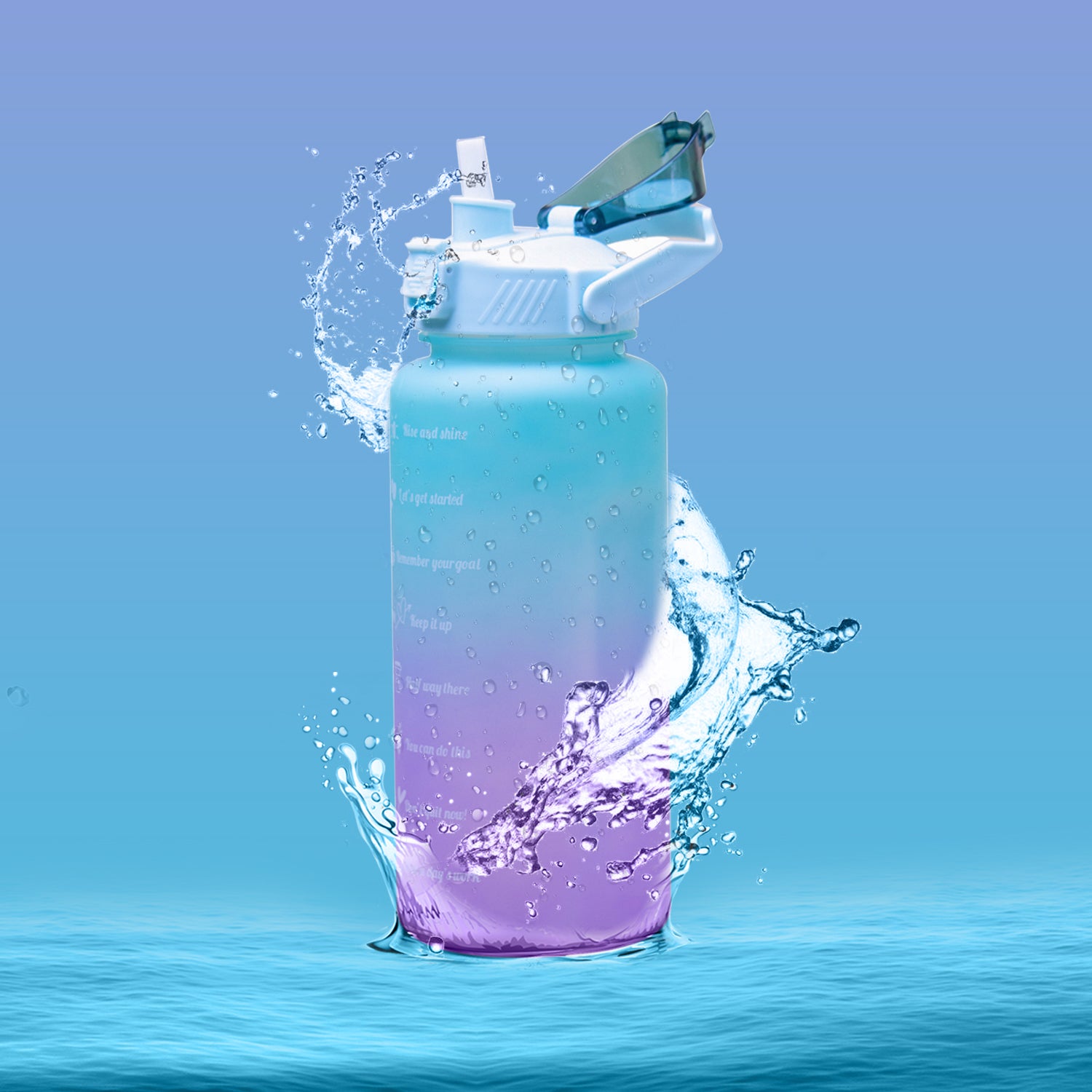 Gradiant Prints Plastic Water Storage Bottle 2000mL