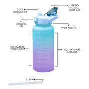 Gradiant Prints Plastic Water Storage Bottle 2000mL