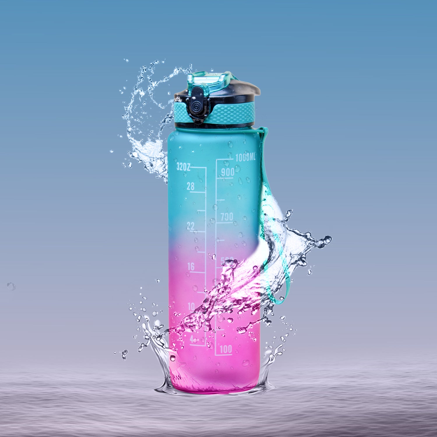 Gradiant Prints Plastic Water Bottle 1000mL
