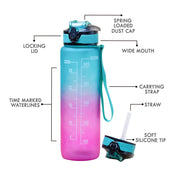 Gradiant Prints Plastic Water Bottle 1000mL