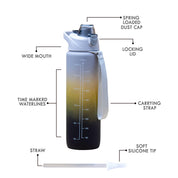 Gradiant Prints Plastic Water Storage Bottle 1100mL