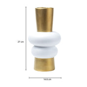Stylish Ceramic Vase - White & Golden, Contemporary Design