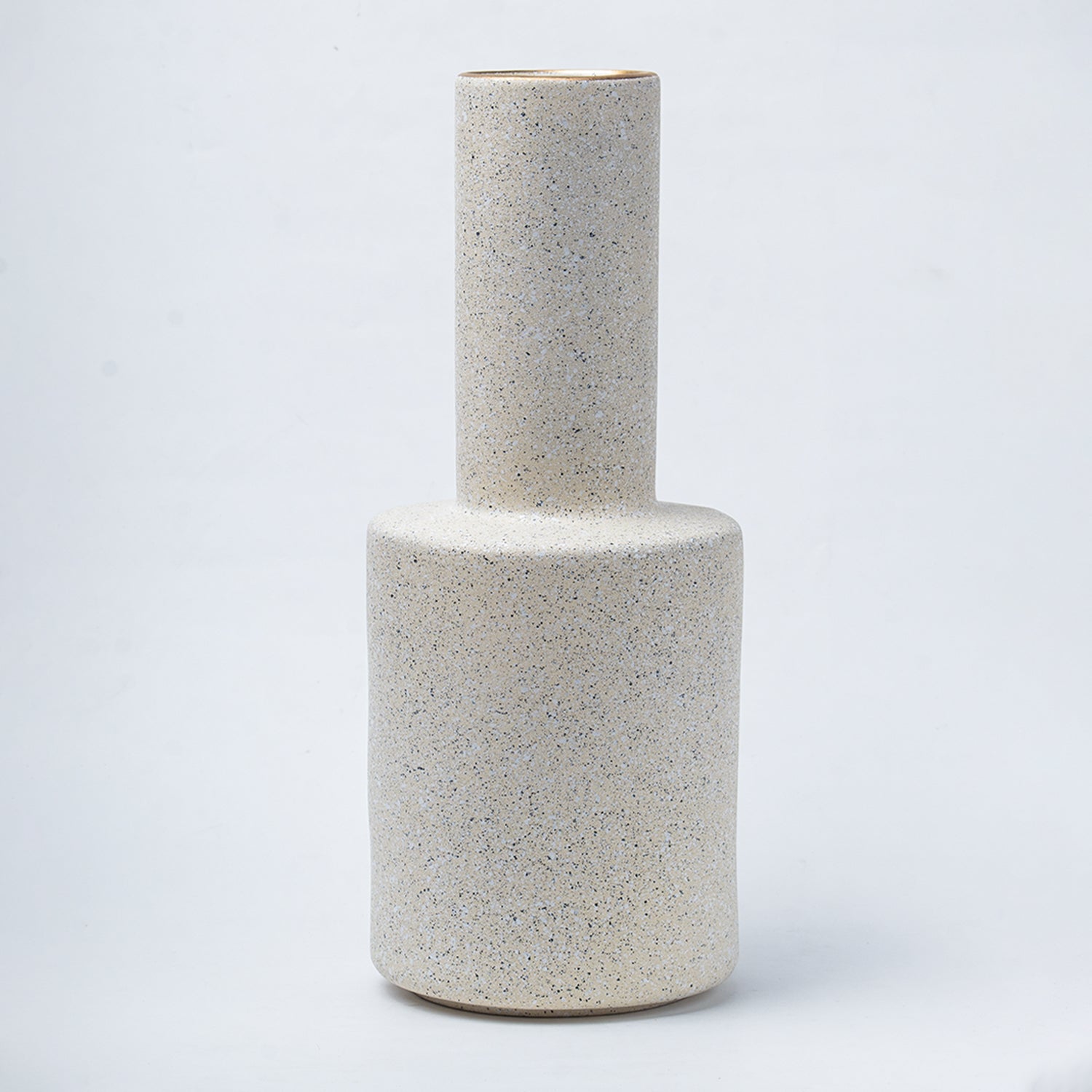 Stylish Flower Holder Vase - Off White, Stone Finish