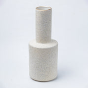 Stylish Flower Holder Vase - Off White, Stone Finish