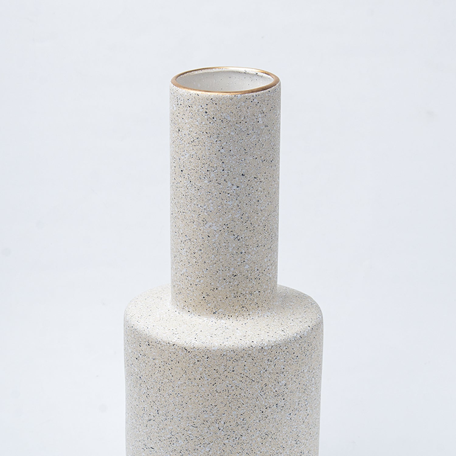 Stylish Flower Holder Vase - Off White, Stone Finish