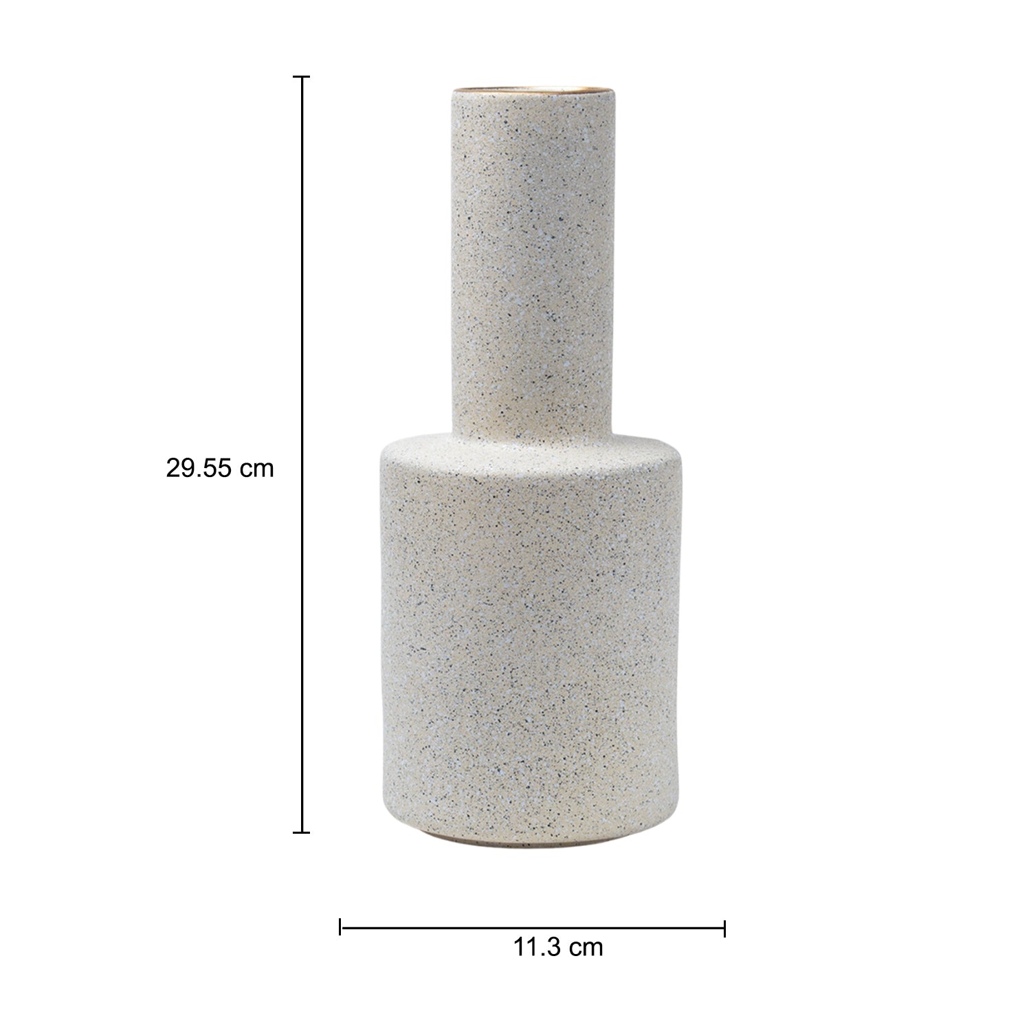 Stylish Flower Holder Vase - Off White, Stone Finish