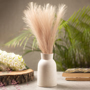 Stylish Flower Holder 'GOURD' Vase - Off White, Stone Finish