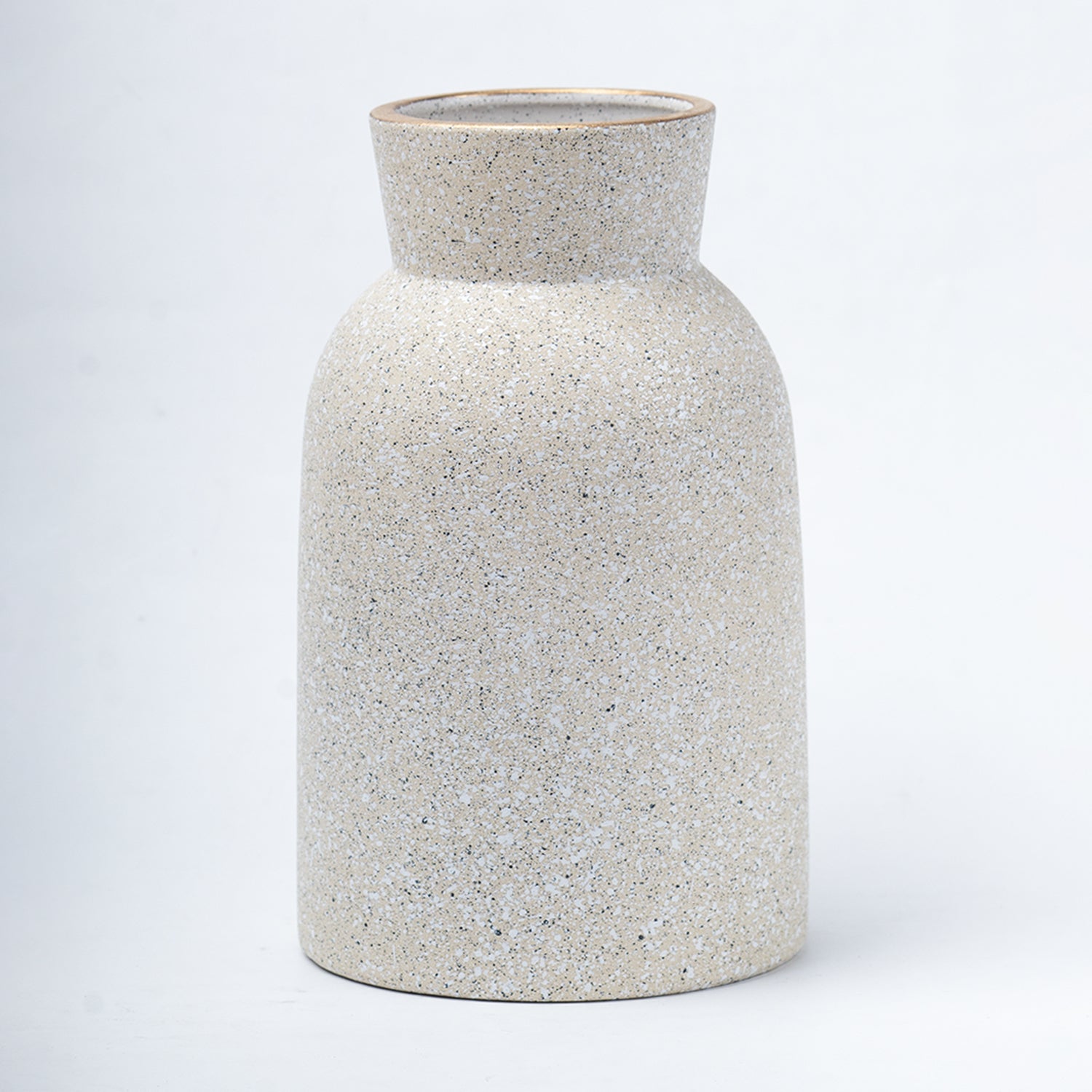Stylish Flower Holder 'GOURD' Vase - Off White, Stone Finish
