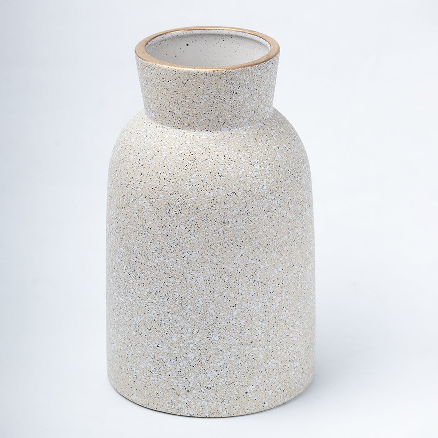Stylish Flower Holder 'GOURD' Vase - Off White, Stone Finish