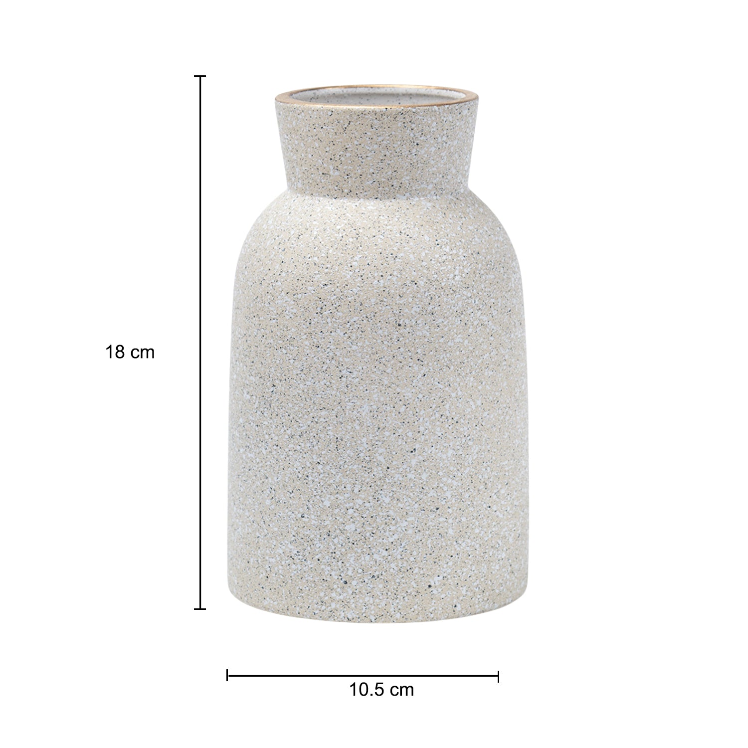 Stylish Flower Holder 'GOURD' Vase - Off White, Stone Finish