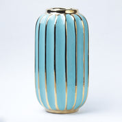 Emrald Ceramic Vase Ribbed Design, Flower Holder