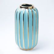 Emrald Ceramic Vase Ribbed Design, Flower Holder