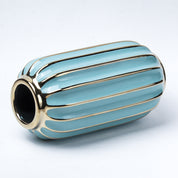 Emrald Ceramic Vase Ribbed Design, Flower Holder