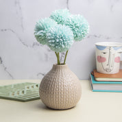 Brown Ceramic Vase - Textured Pattern, Flower Holder