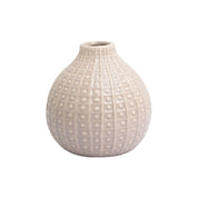 Brown Ceramic Vase - Textured Pattern, Flower Holder