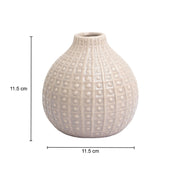 Brown Ceramic Vase - Textured Pattern, Flower Holder