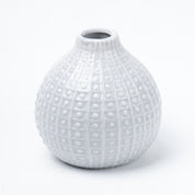 Grey Ceramic Vase - Textured Pattern, Flower Holder
