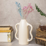 Grey Ceramic Curvy Vase - Curvy, Flower Holder