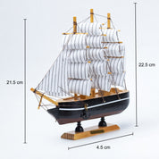 White Wooden Marine Nautical Sailing Boat Ship Ornament
