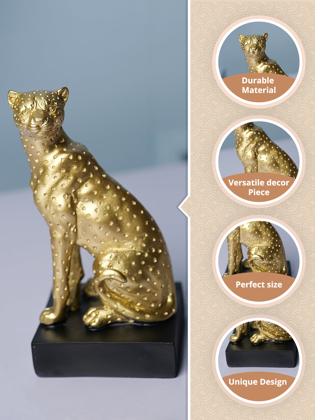 Decorative Cheetah Statue Home & Office Décor 9CM