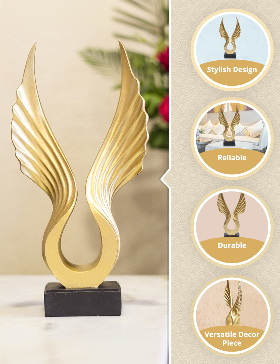 Decorative Wings Statue Home & Office Décor 15CM - MARKET99