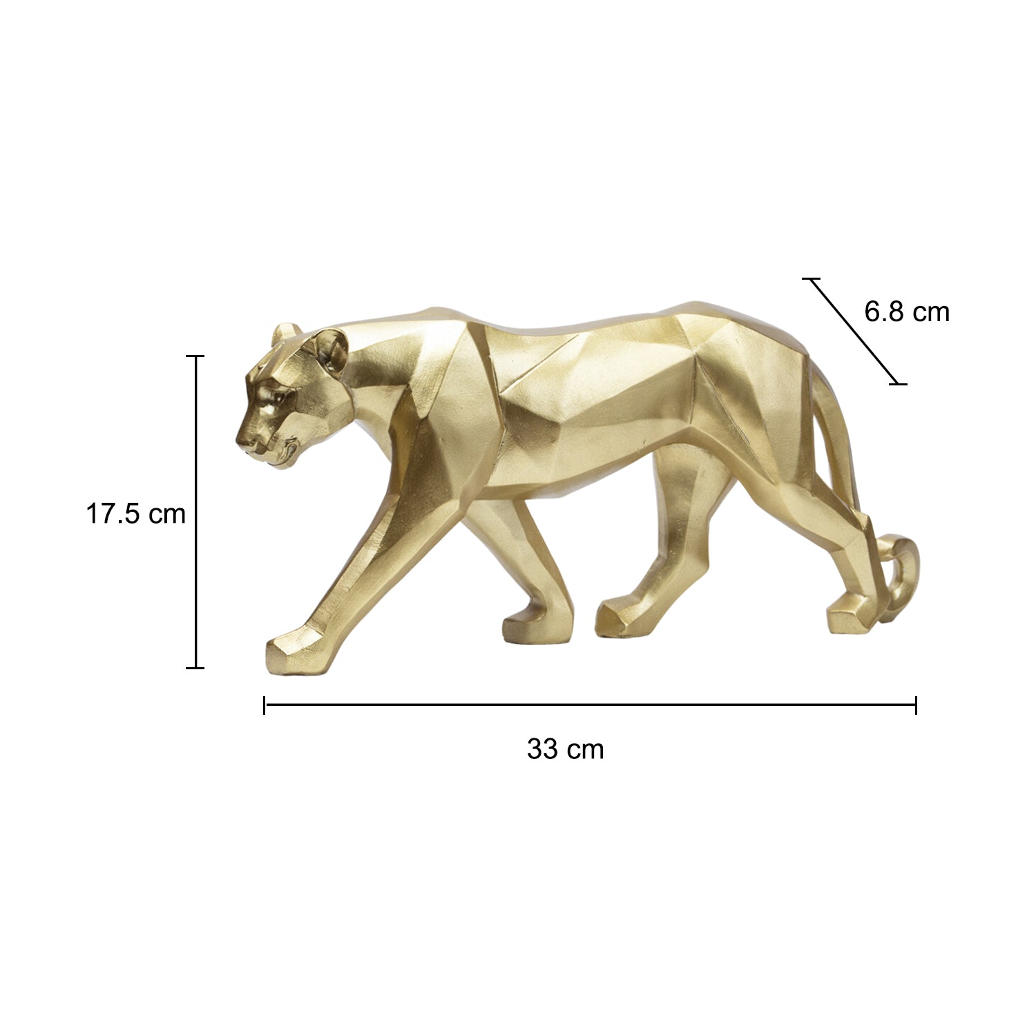 Decorative Golden Leopard Statue Home & Office Décor 33CM