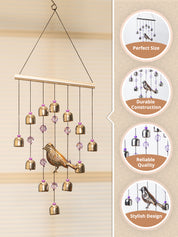 Unique Silver Decorative Wind Chime For Home - 18 X 2 X 48 Cm - MARKET99