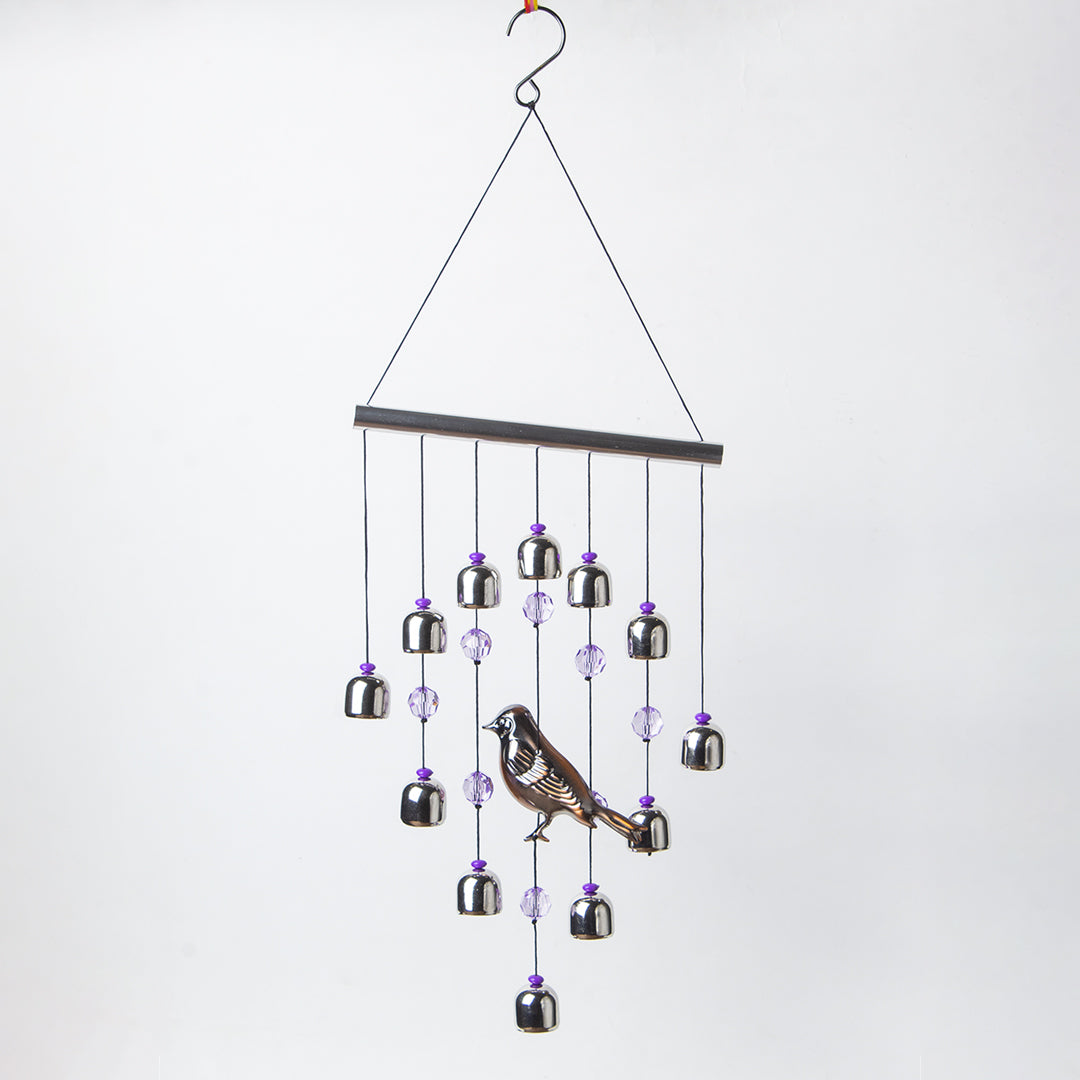 Unique Silver Decorative Wind Chime For Home - 18 X 2 X 48 Cm