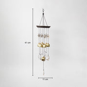 Unique Golden Decorative Wind Chime For Home - 11.5 X 11.5 X 55 Cm