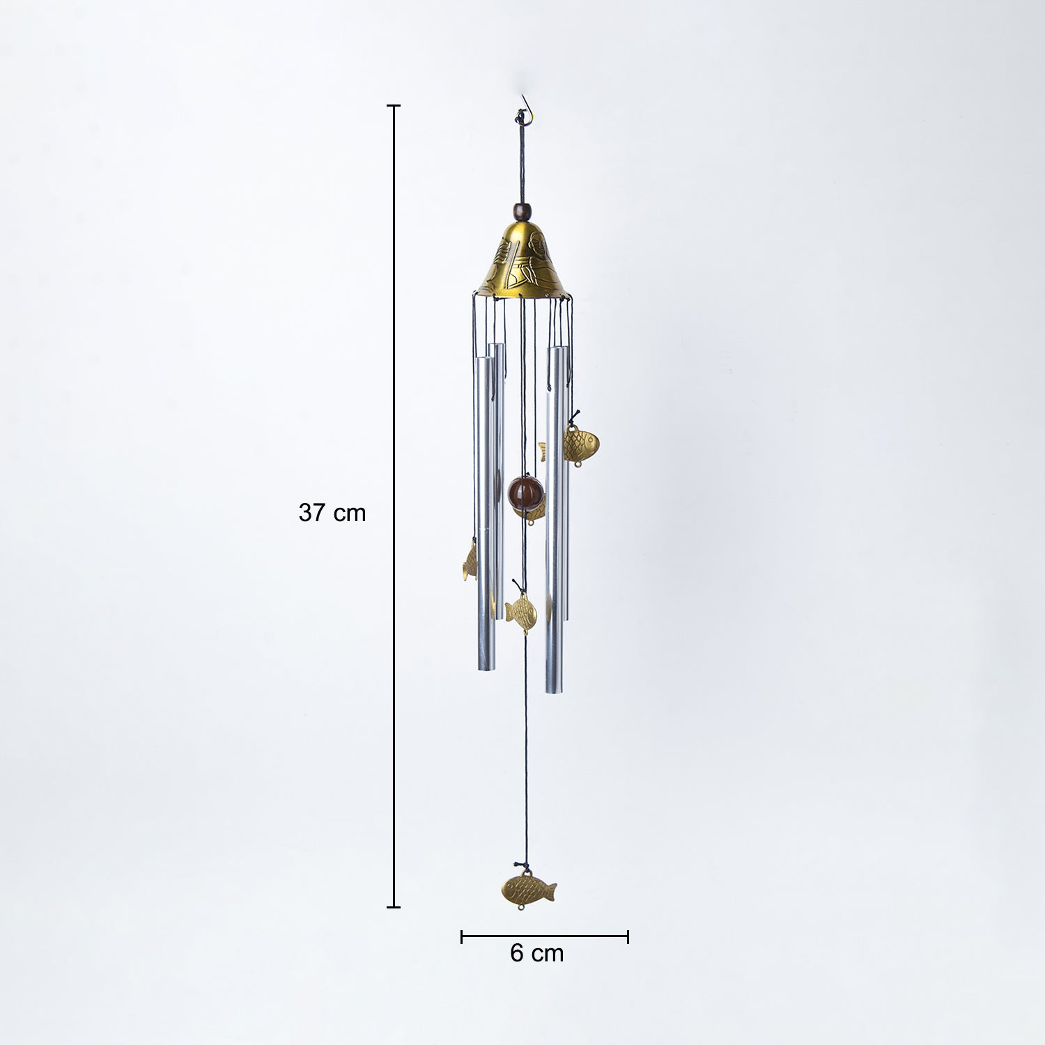 Unique Copper Decorative Wind Chime For Home - 7 X 7 X 53.5 Cm