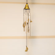 Unique Silver & Copper Decorative Wind Chime For Home - 7 X 7 X 53.5 Cm