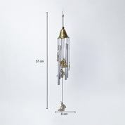 Unique Silver & Copper Decorative Wind Chime For Home - 7 X 7 X 53.5 Cm