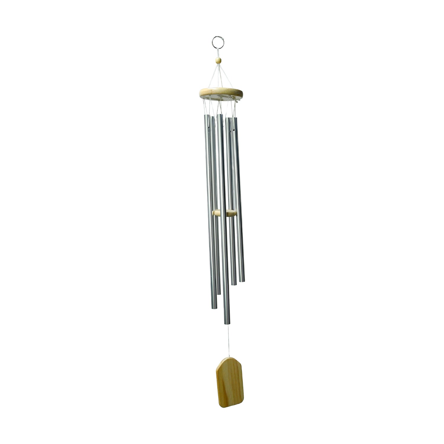 Unique Silver Decorative Wind Chime For Home - 8.5 X 8.5 X 78 Cm