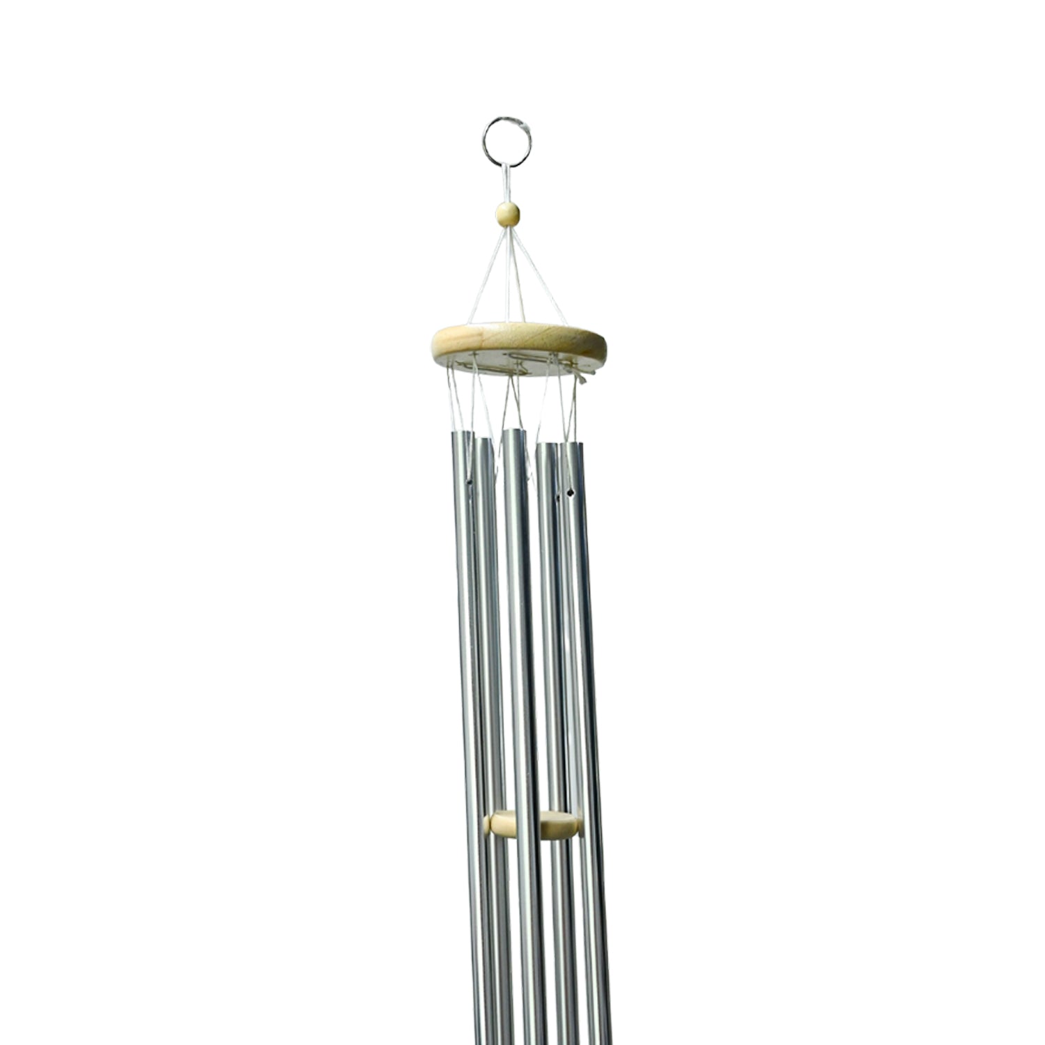 Unique Silver Decorative Wind Chime For Home - 8.5 X 8.5 X 78 Cm