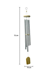 Unique Silver Decorative Wind Chime For Home - 8.5 X 8.5 X 78 Cm - MARKET99