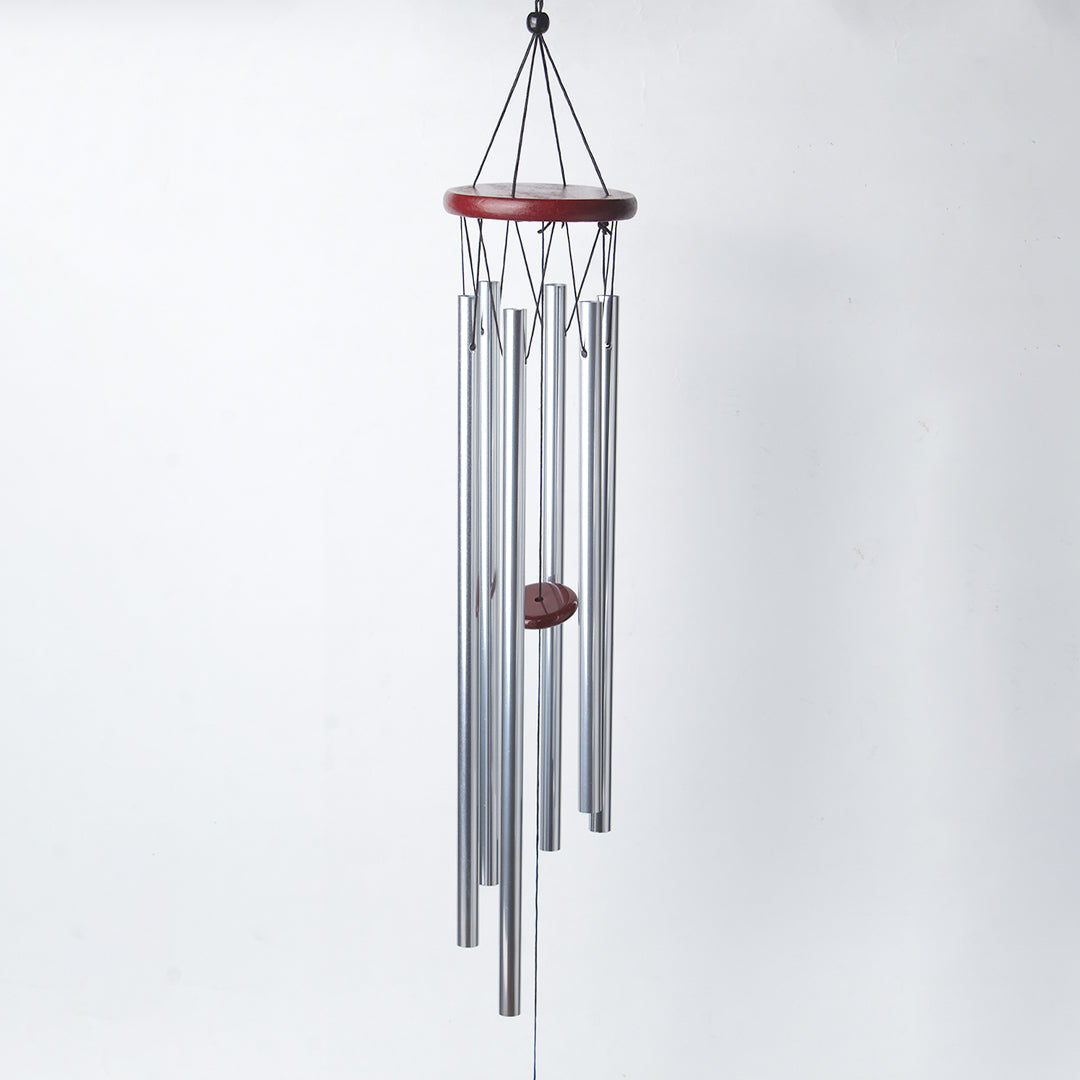 Unique Silver Decorative Wind Chime For Home - 10 X 10 X 76 Cm