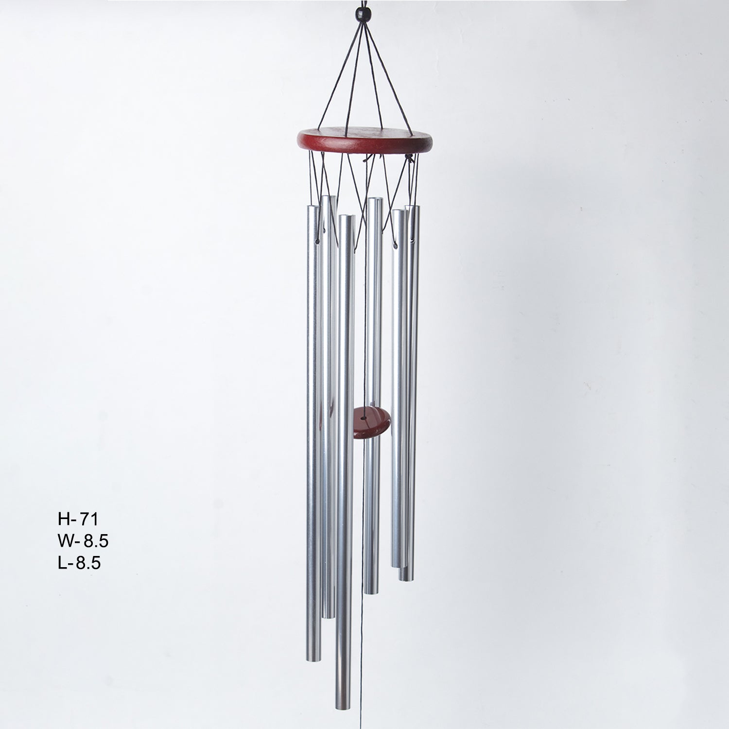 Unique Silver Decorative Wind Chime For Home - 10 X 10 X 76 Cm