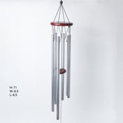 Unique Silver Decorative Wind Chime For Home - 10 X 10 X 76 Cm