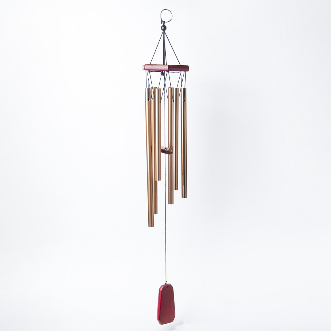 Unique Golden Decorative Wind Chime For Home - 9.5 X 9.5 X 64 Cm