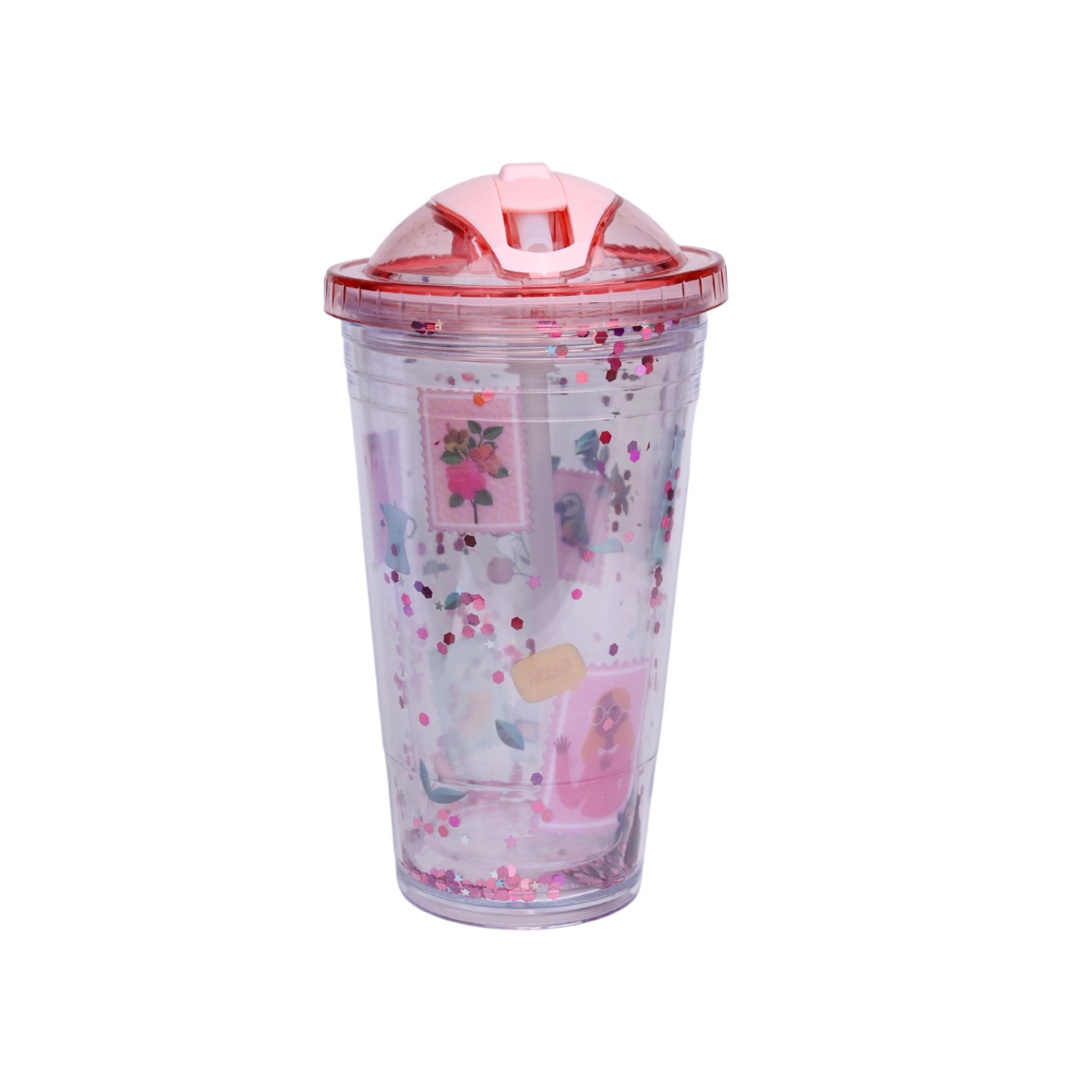 Reuseable Tumbler Sipper Cup - Pink, 450mL